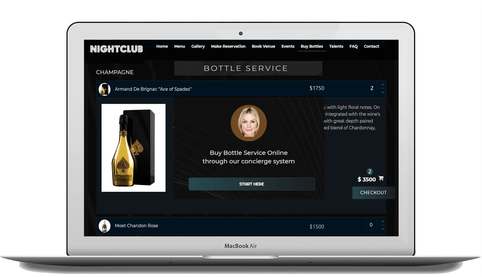 Sales, Bottle Service